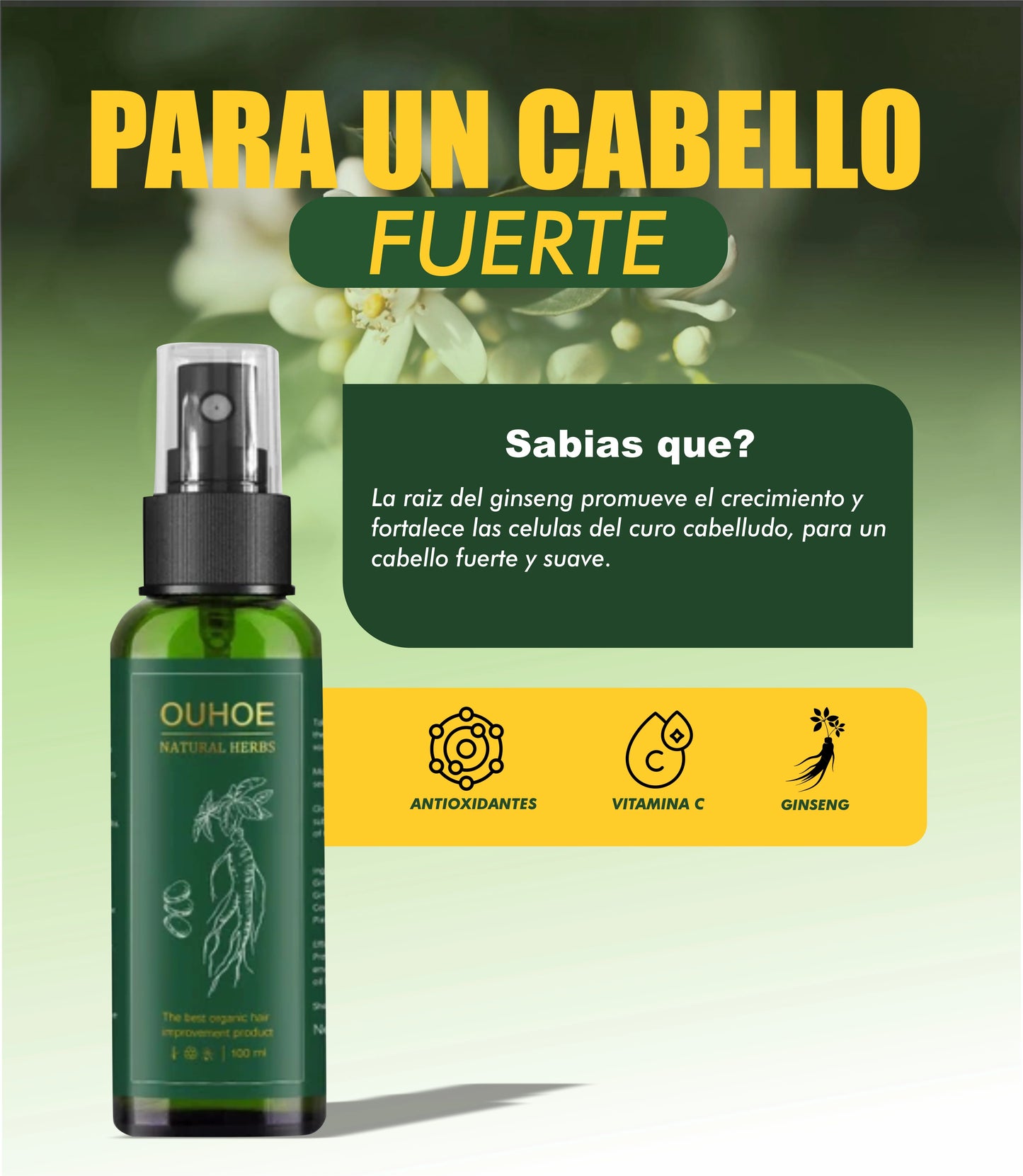 OUHOE™ Tónico Doble Acción 2x1 – Fortalece y Regenera tu Cabello