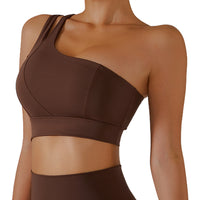 One Shoulder Women's Shockproof Yoga Sports Bra