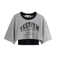 Cropped Printed Hooded Sweatshirt for Women
