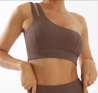 One Shoulder Women's Shockproof Yoga Sports Bra