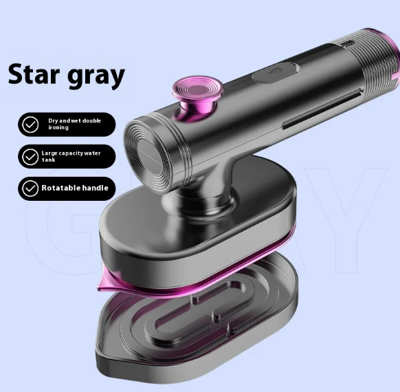 Rotating Handheld Garment Steamer — LED Display, Wet & Dry