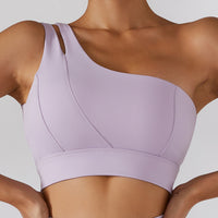 One Shoulder Women's Shockproof Yoga Sports Bra