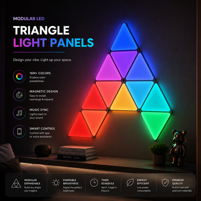 Modular LED Triangle Light Panels — Smart RGB Wall Lights