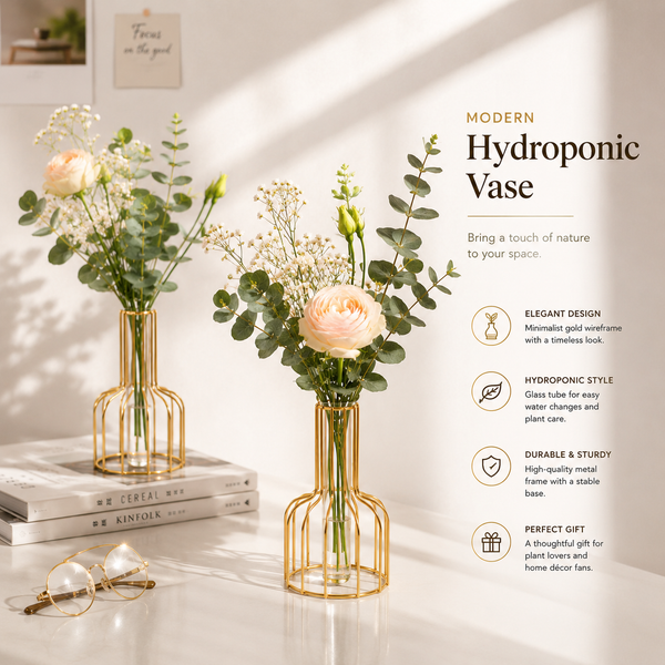 Nordic Style Iron Metal Vase for Hydroponic Decor