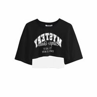 Cropped Printed Hooded Sweatshirt for Women